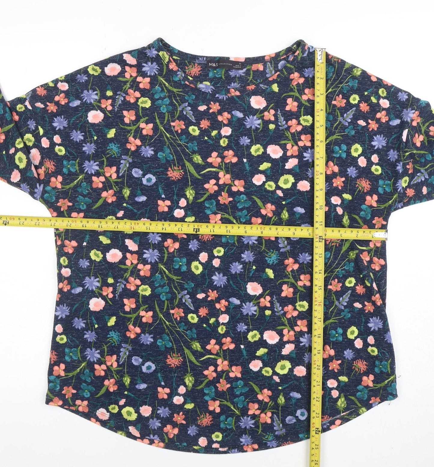 Marks and Spencer Women’s Multicoloured Floral Jersey Top Size 16