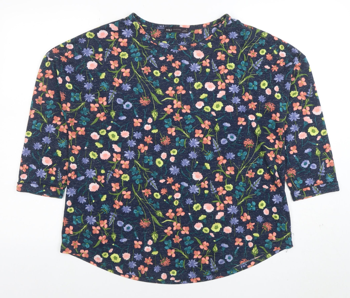 Marks and Spencer Women’s Multicoloured Floral Jersey Top Size 16