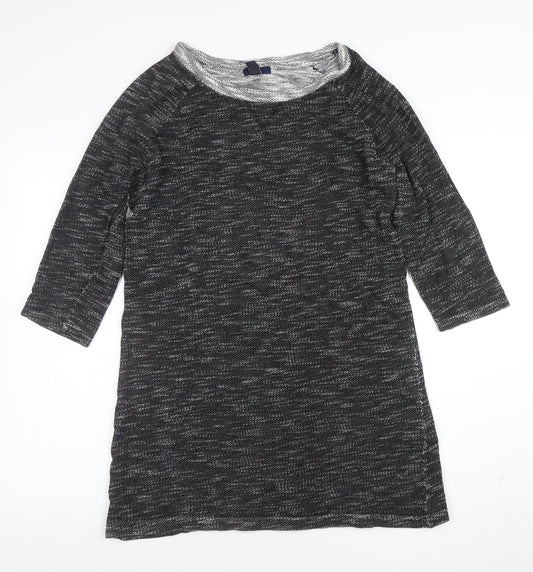 GAP Women’s Grey Knit Shift Dress M 3/4 Sleeve Casual Cotton