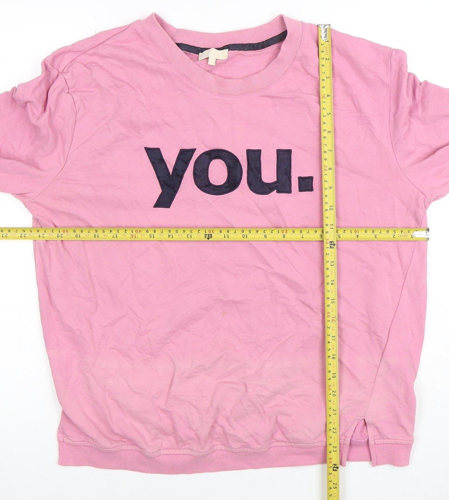Esprit Women Pink Pullover Sweatshirt Size 12 Cotton Blend Long Sleeve