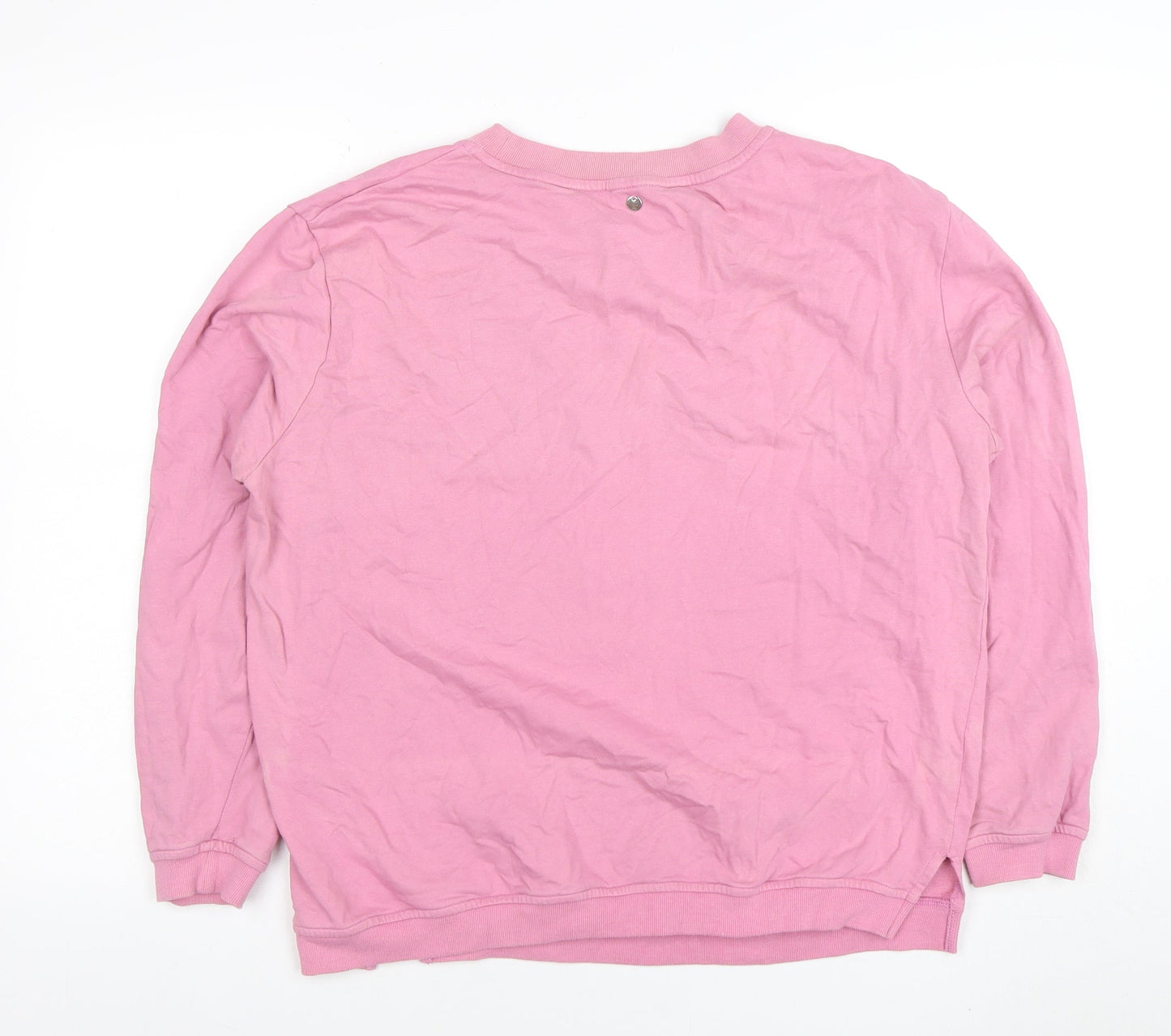 Esprit Women Pink Pullover Sweatshirt Size 12 Cotton Blend Long Sleeve