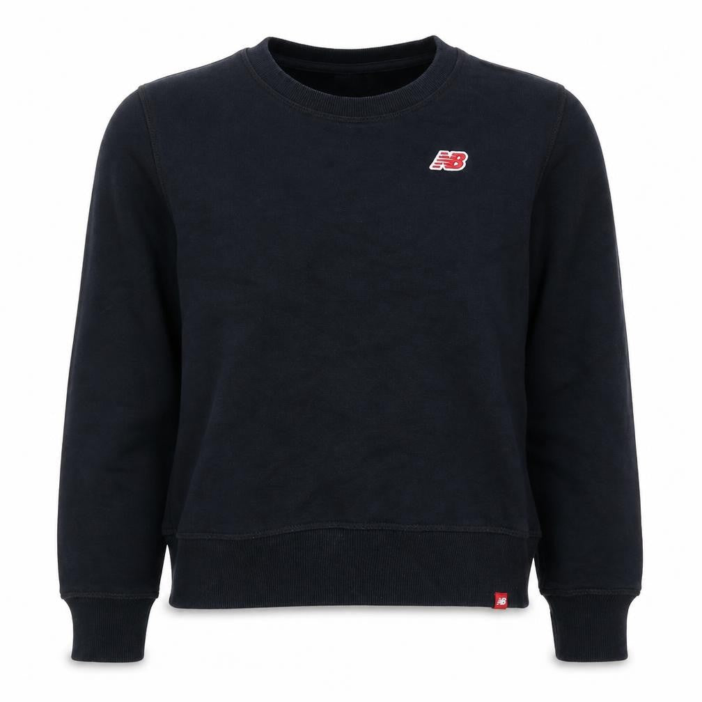 New Balance Womens Black Small Pullover Sweatshirt Cotton Blend