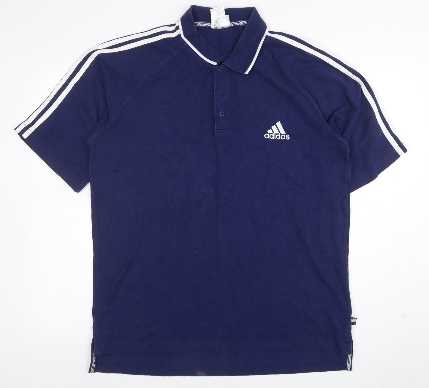 Adidas Men's Blue Short Sleeve Polo Shirt L Vintage Sports Style