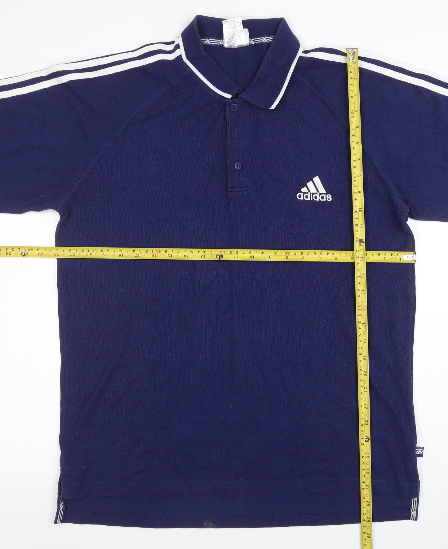 Adidas Men's Blue Short Sleeve Polo Shirt L Vintage Sports Style