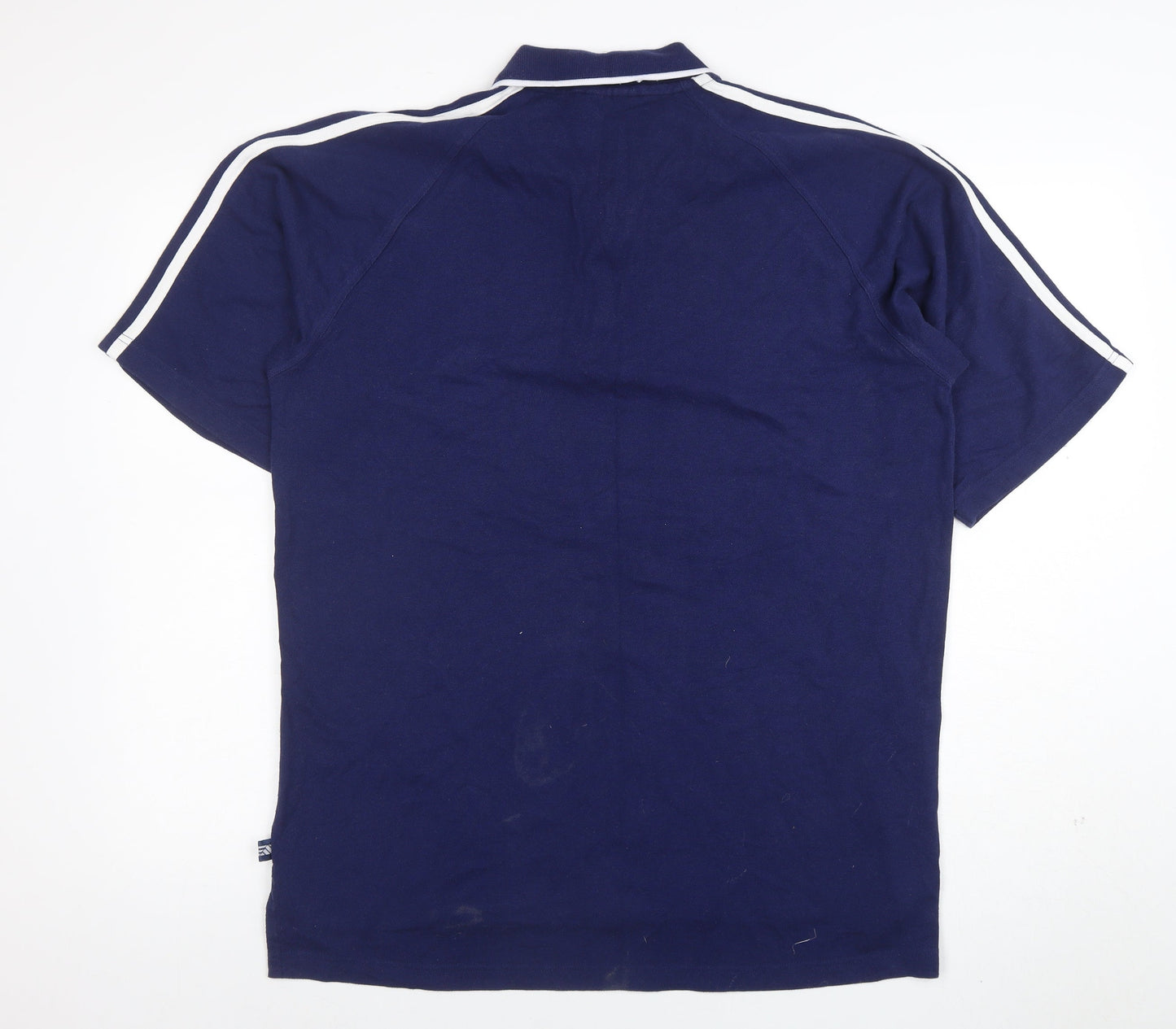 Adidas Men's Blue Short Sleeve Polo Shirt L Vintage Sports Style