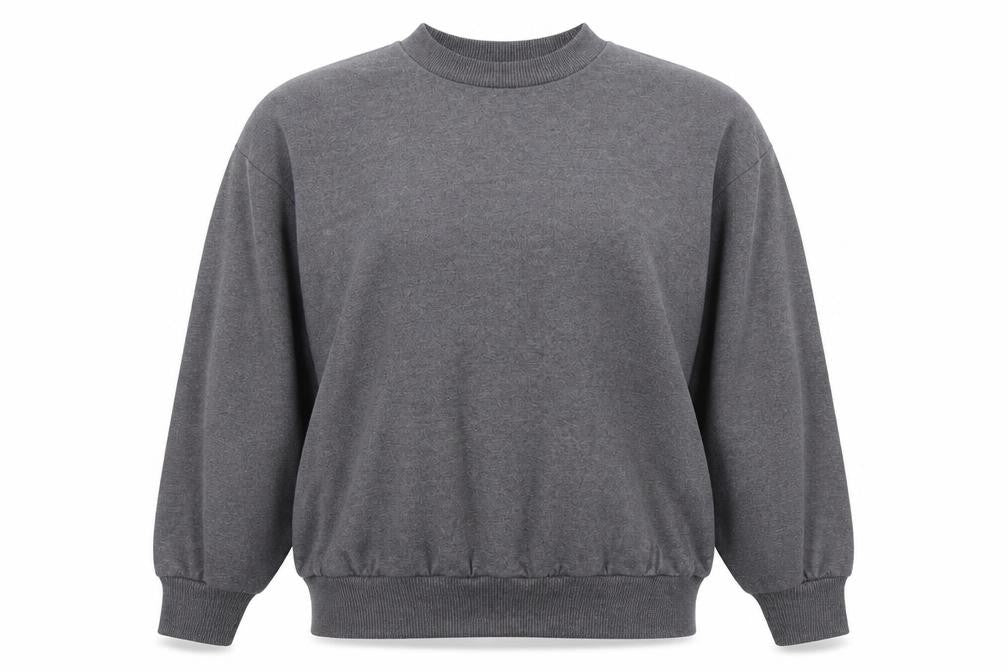 ASOS Women Grey Cotton Blend Crew Neck Pullover Sweatshirt Size 8 Regular