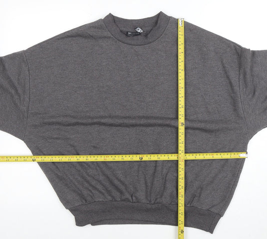 ASOS Women Grey Cotton Blend Crew Neck Pullover Sweatshirt Size 8 Regular