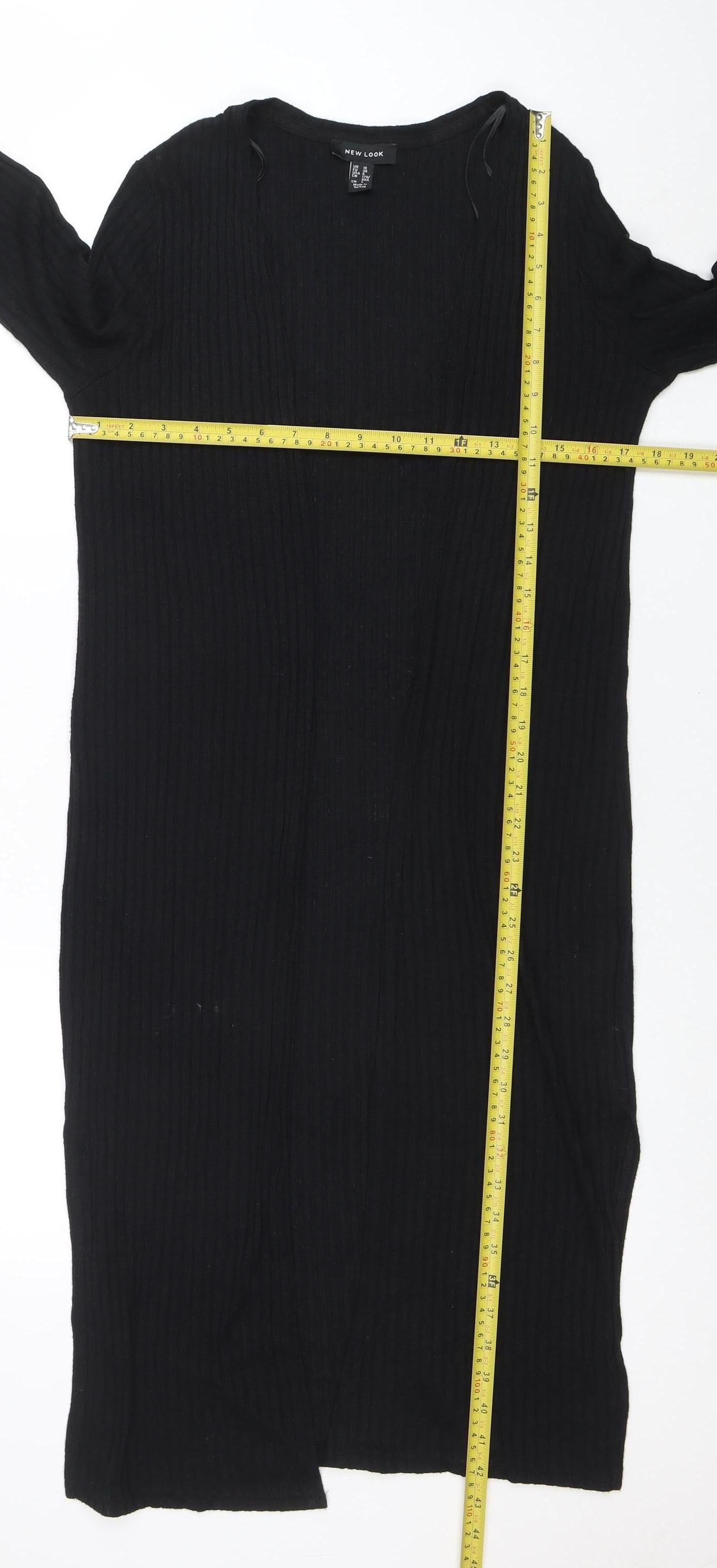 New Look Women's Black Long Sleeve Knit Open Cardigan Size 10