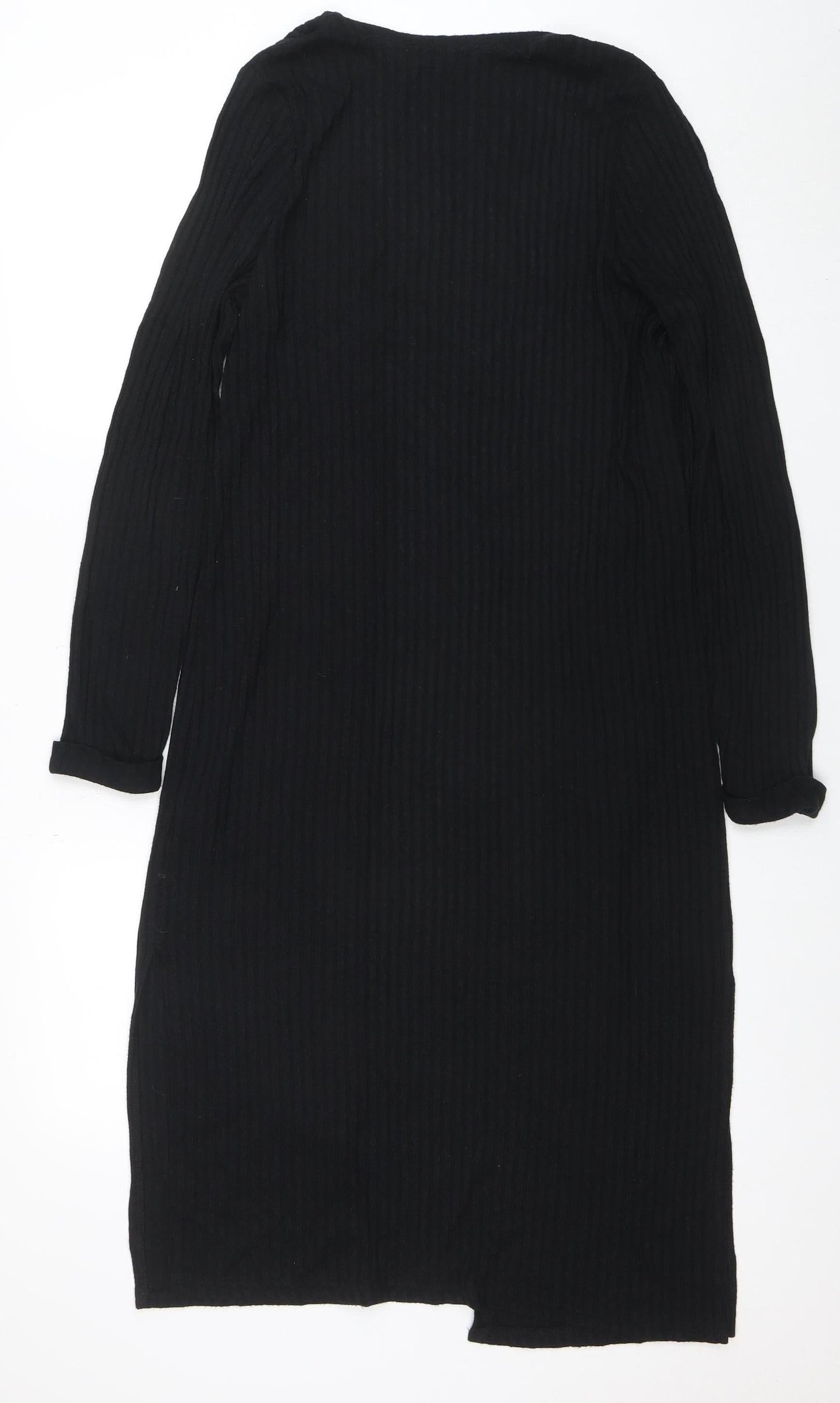 New Look Women's Black Long Sleeve Knit Open Cardigan Size 10