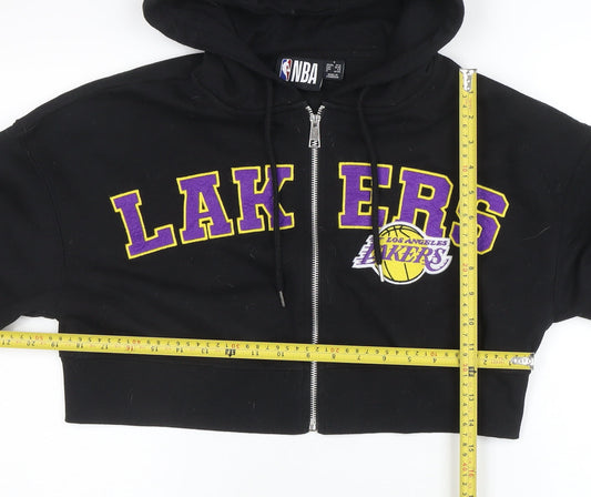 NBA Los Angeles Lakers Black Cropped Full Zip Hoodie Women S