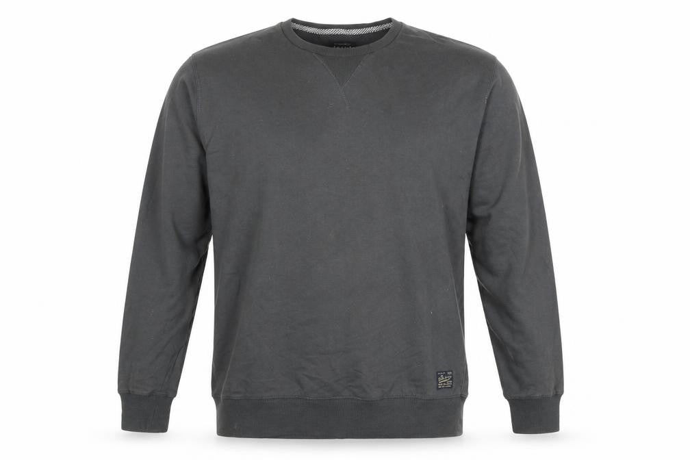 Solid Men's Grey Crew Neck Pullover Sweatshirt Size L