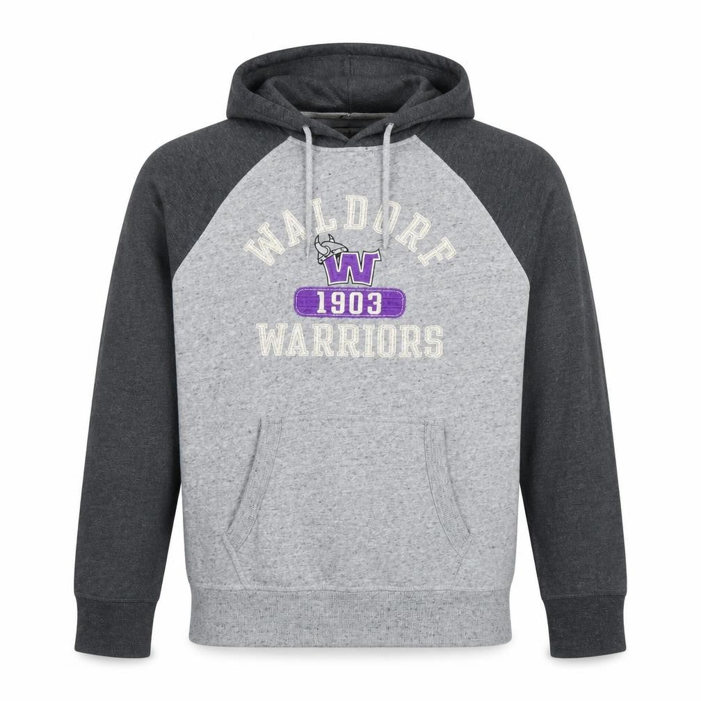 CampusCrew Mens Grey Hoodie Waldorf Warriors L Pullover Cotton Blend