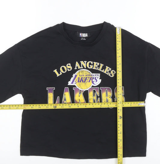 NBA Women Black Los Angeles Lakers Cotton T-Shirt M Short Sleeve