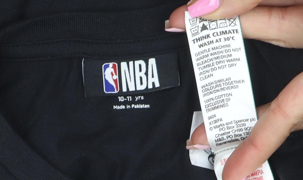 NBA Women Black Los Angeles Lakers Cotton T-Shirt M Short Sleeve