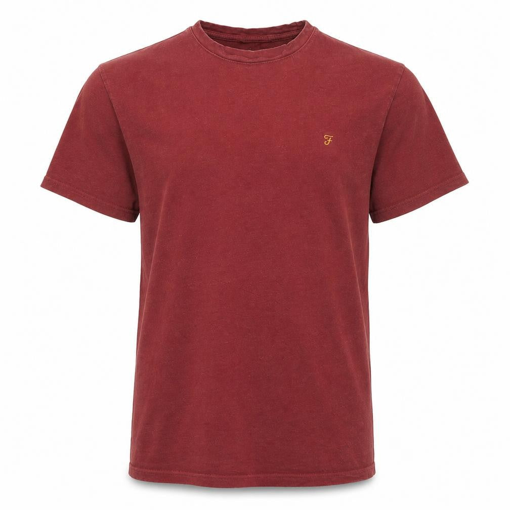 Farah Men's Red Crew Neck Short Sleeve Cotton T-Shirt M