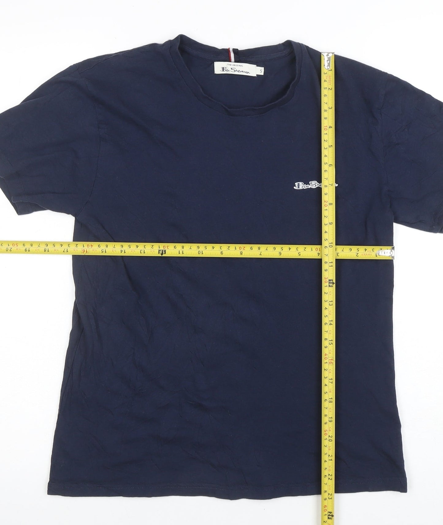 Ben Sherman Men's Blue Small Crew Neck Cotton T-Shirt