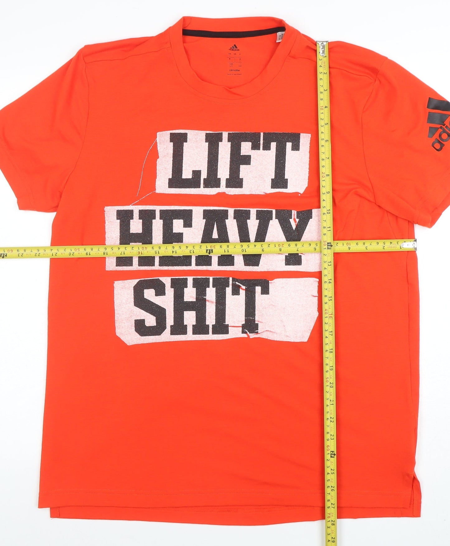 Adidas Men’s Orange Climalite Graphic T-Shirt L Short Sleeve Sports Top