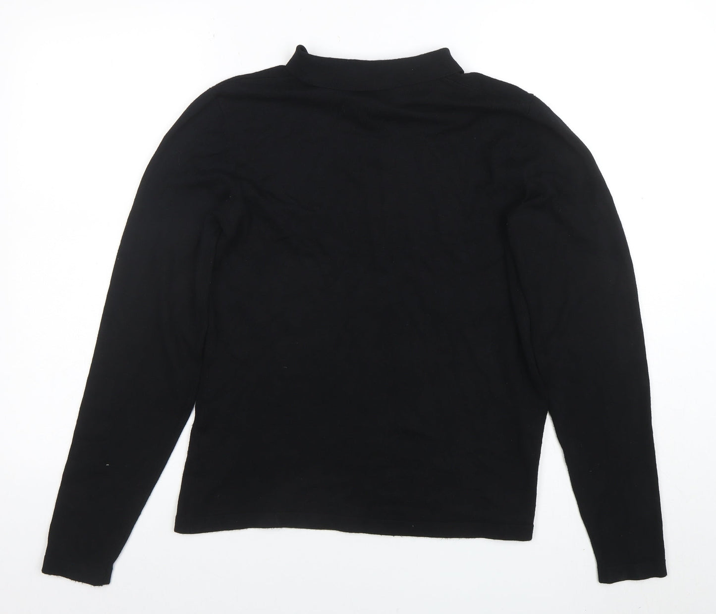 Warehouse Women's Black Collared Long Sleeve Knit Jumper Size 14