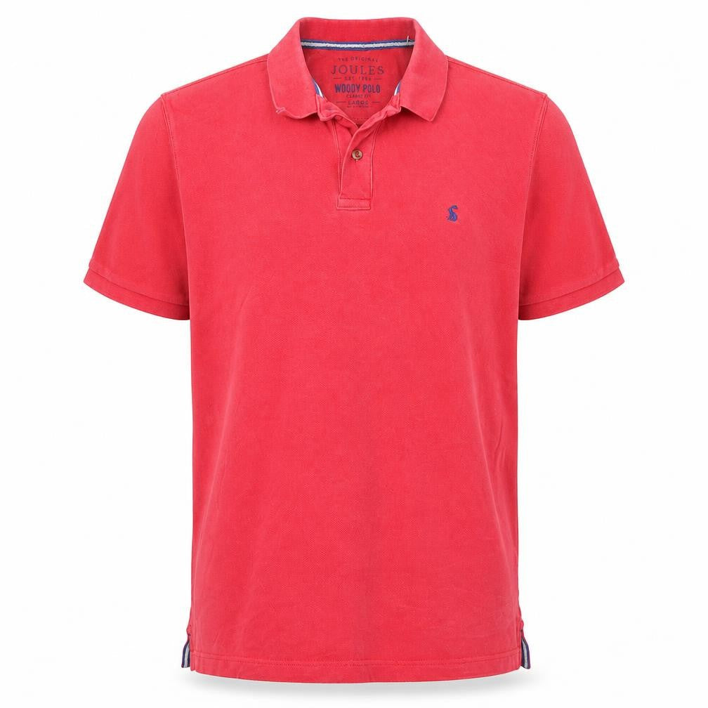 Joules Men's Red Woody Classic Fit Polo Shirt Size L