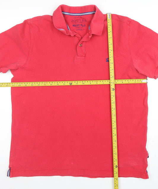 Joules Men's Red Woody Classic Fit Polo Shirt Size L