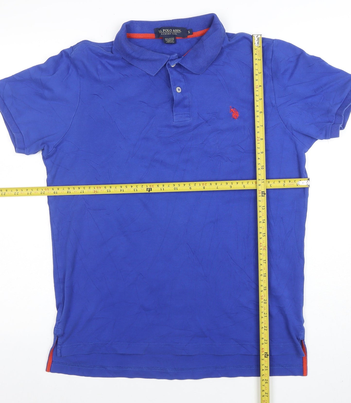 U.S. Polo Assn. Men's Blue Cotton Short Sleeve Polo Shirt Size S