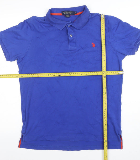 U.S. Polo Assn. Men's Blue Cotton Short Sleeve Polo Shirt Size S