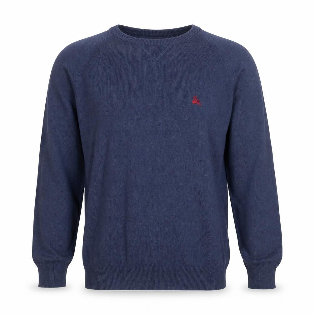 Simon Carter Men’s Blue Cotton Cashmere Crew Neck Jumper Size M