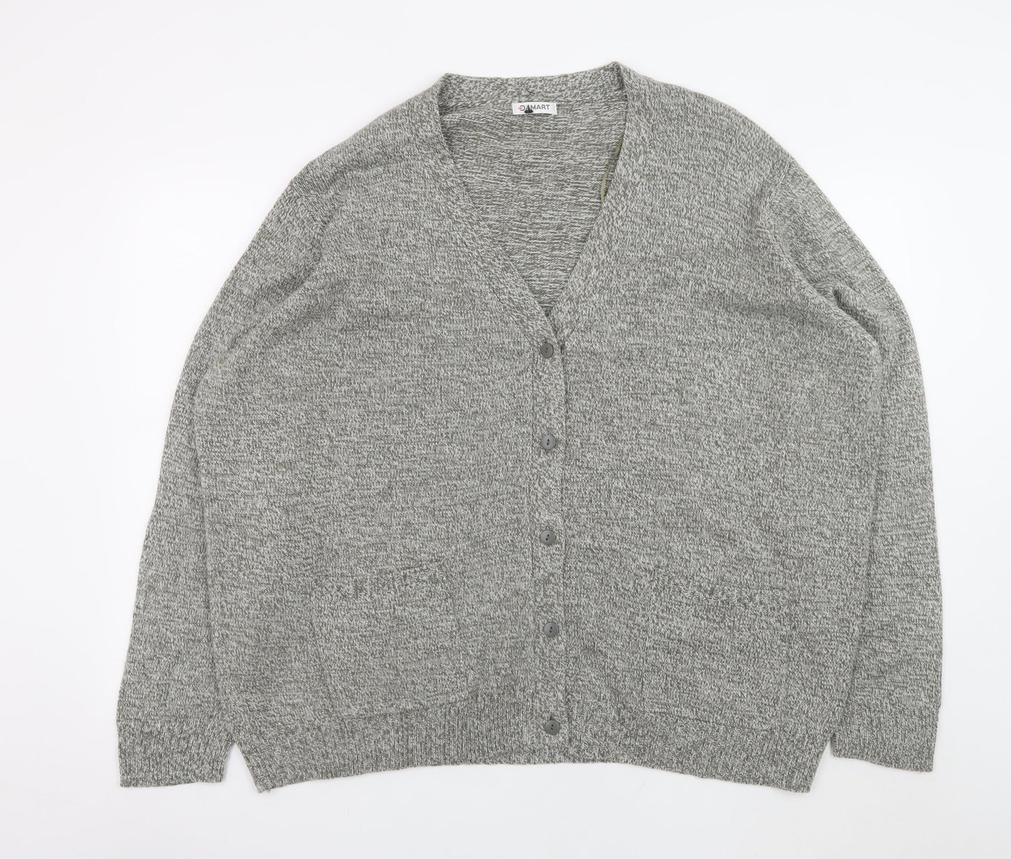 Damart Men's Grey 2XL Knit Button Cardigan Jumper
