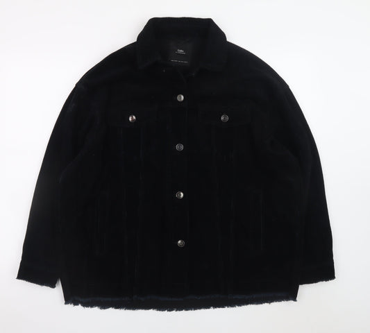 Zara Men's Black Corduroy Basic Jacket L Casual Cotton Outerwear