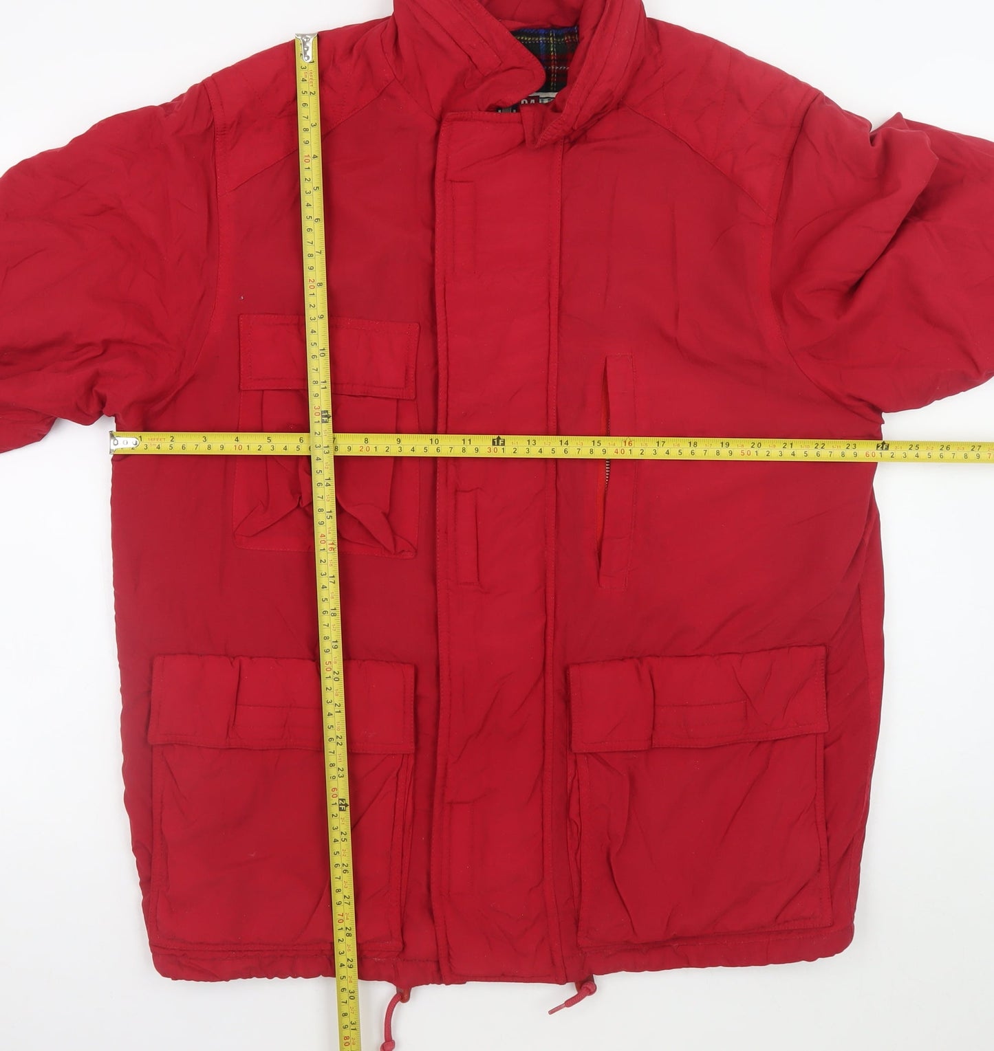 GAP Men's Red XS Nylon Parka Jacket with Pockets and Lined Interior