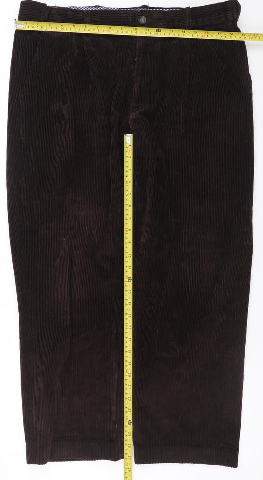 Maine New England Men's Brown Corduroy Chino Trousers 36S