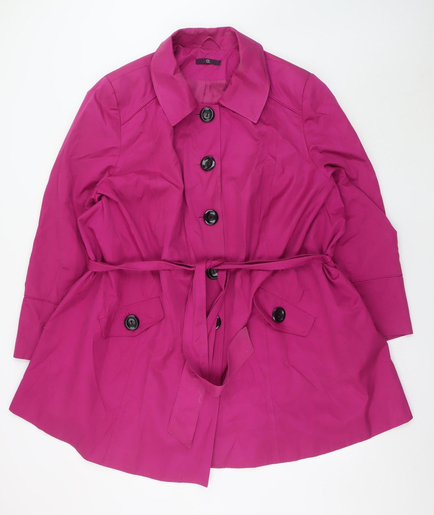 E-vie Womens Pink Belted Trench Coat Size 30 Cotton Blend