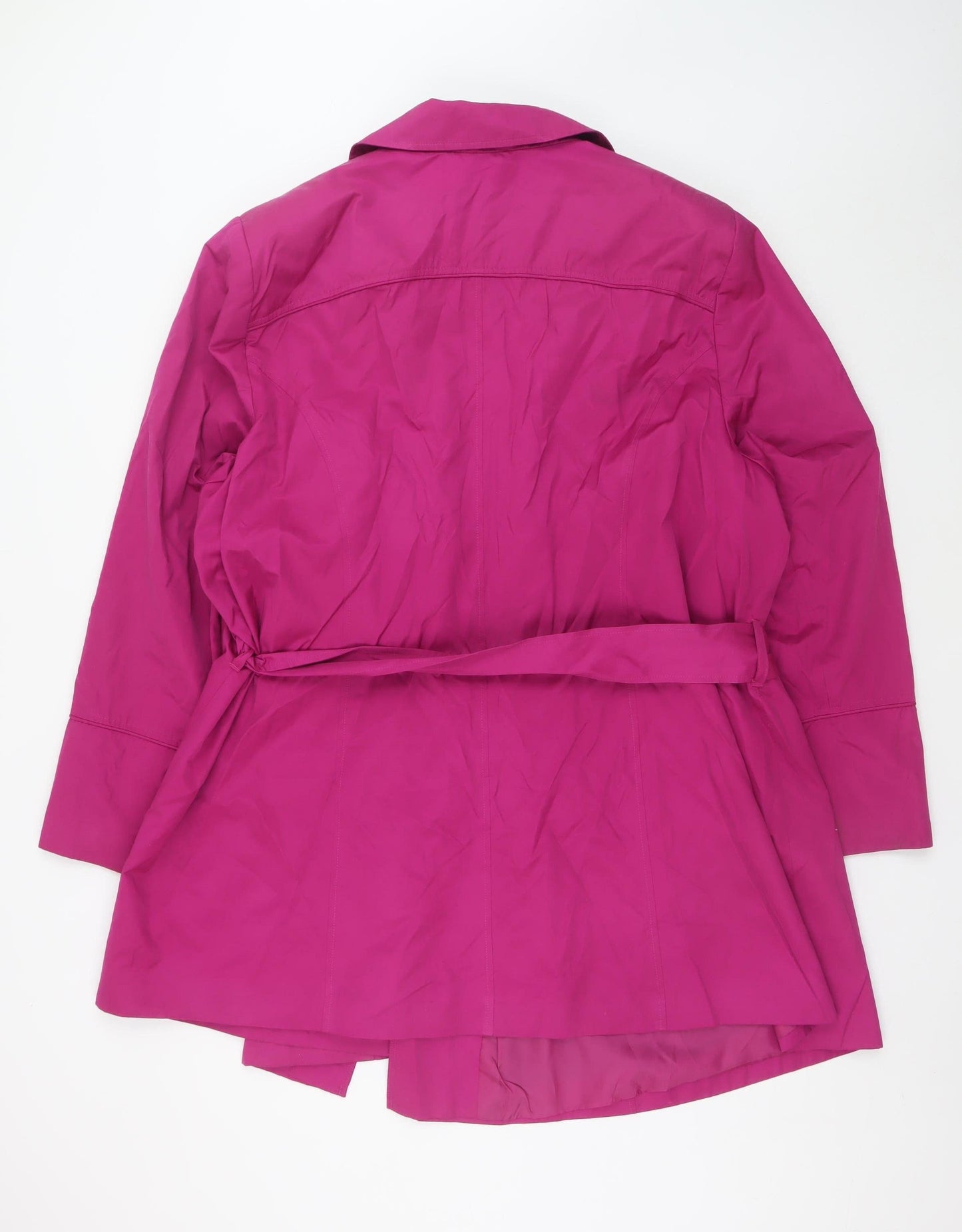 E-vie Womens Pink Belted Trench Coat Size 30 Cotton Blend