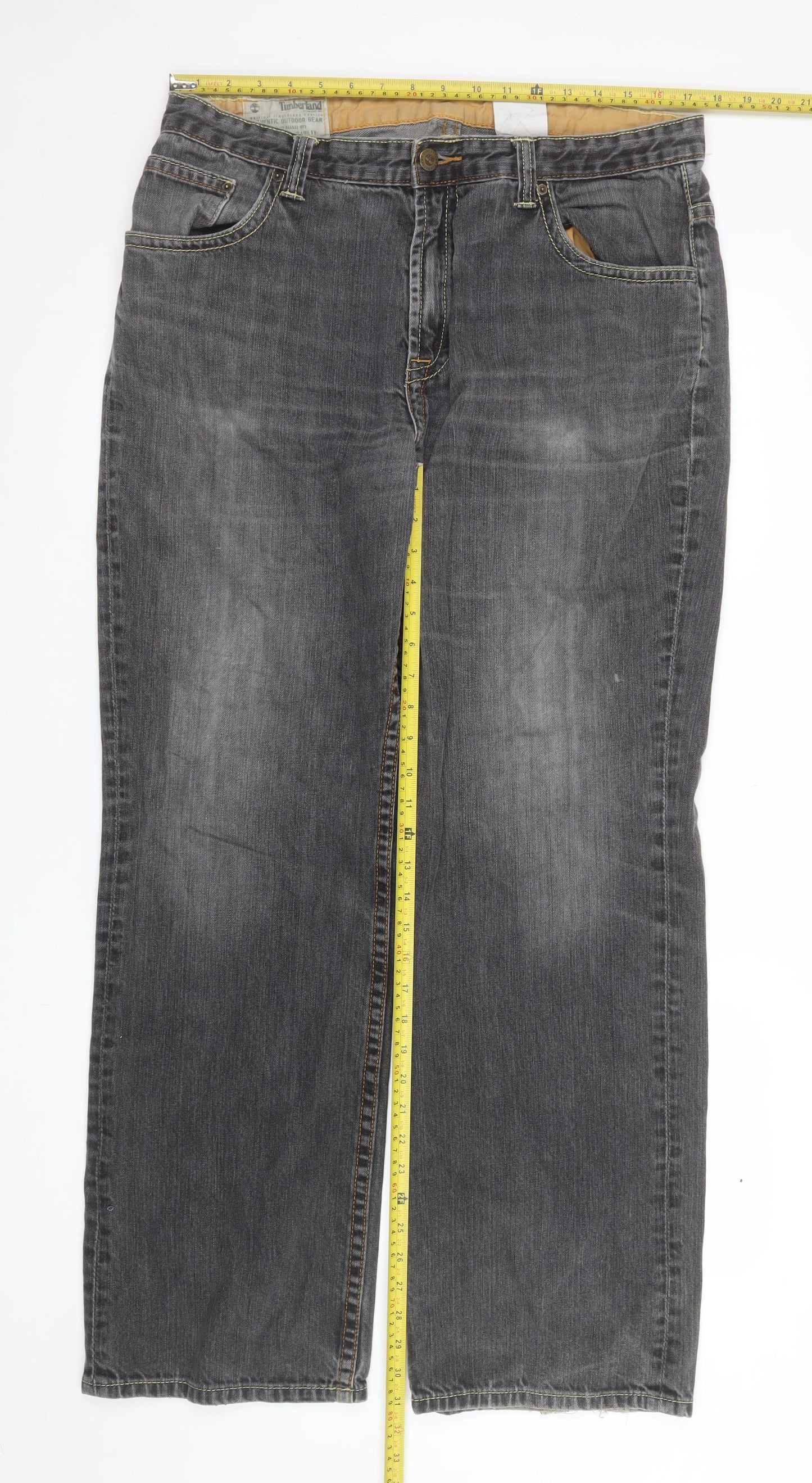 Timberland Men's Grey Straight Leg Jeans Size 36 Classic Denim
