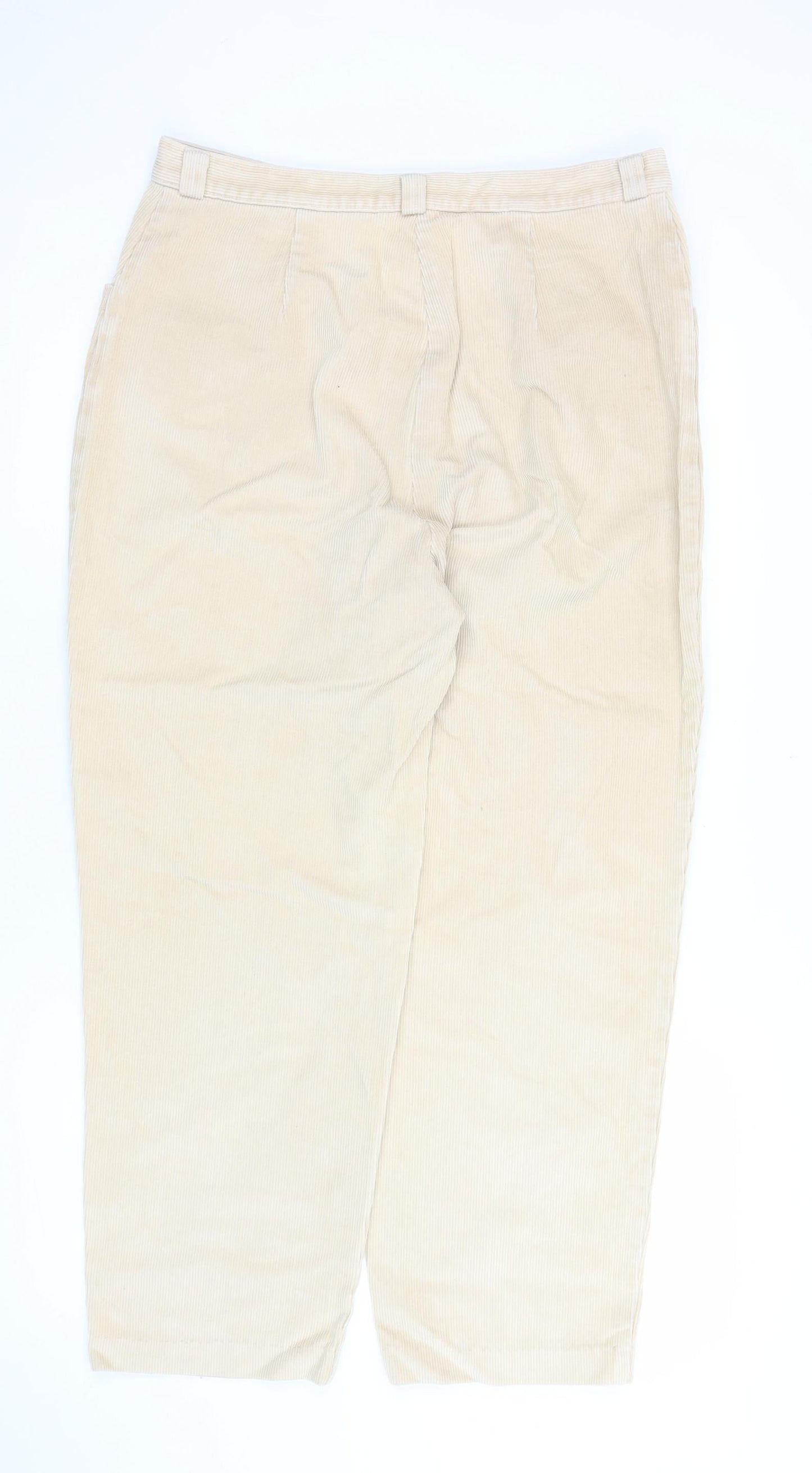 Marks and Spencer St Michael Beige Corduroy Chino Trousers Women’s Size 18 Tall