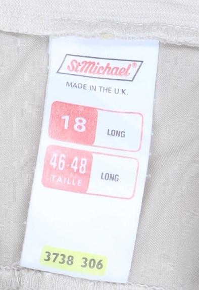Marks and Spencer St Michael Beige Corduroy Chino Trousers Women’s Size 18 Tall