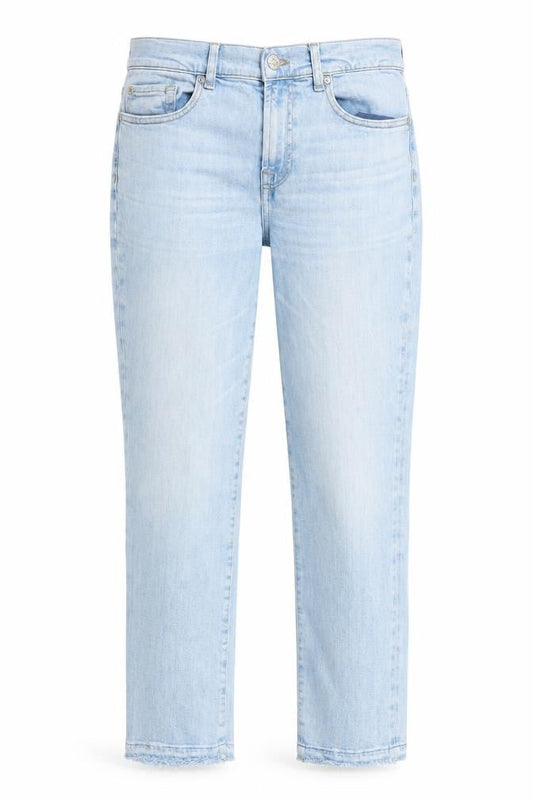7 For All Mankind Women's Blue Size 32 Straight Stretch Jeans