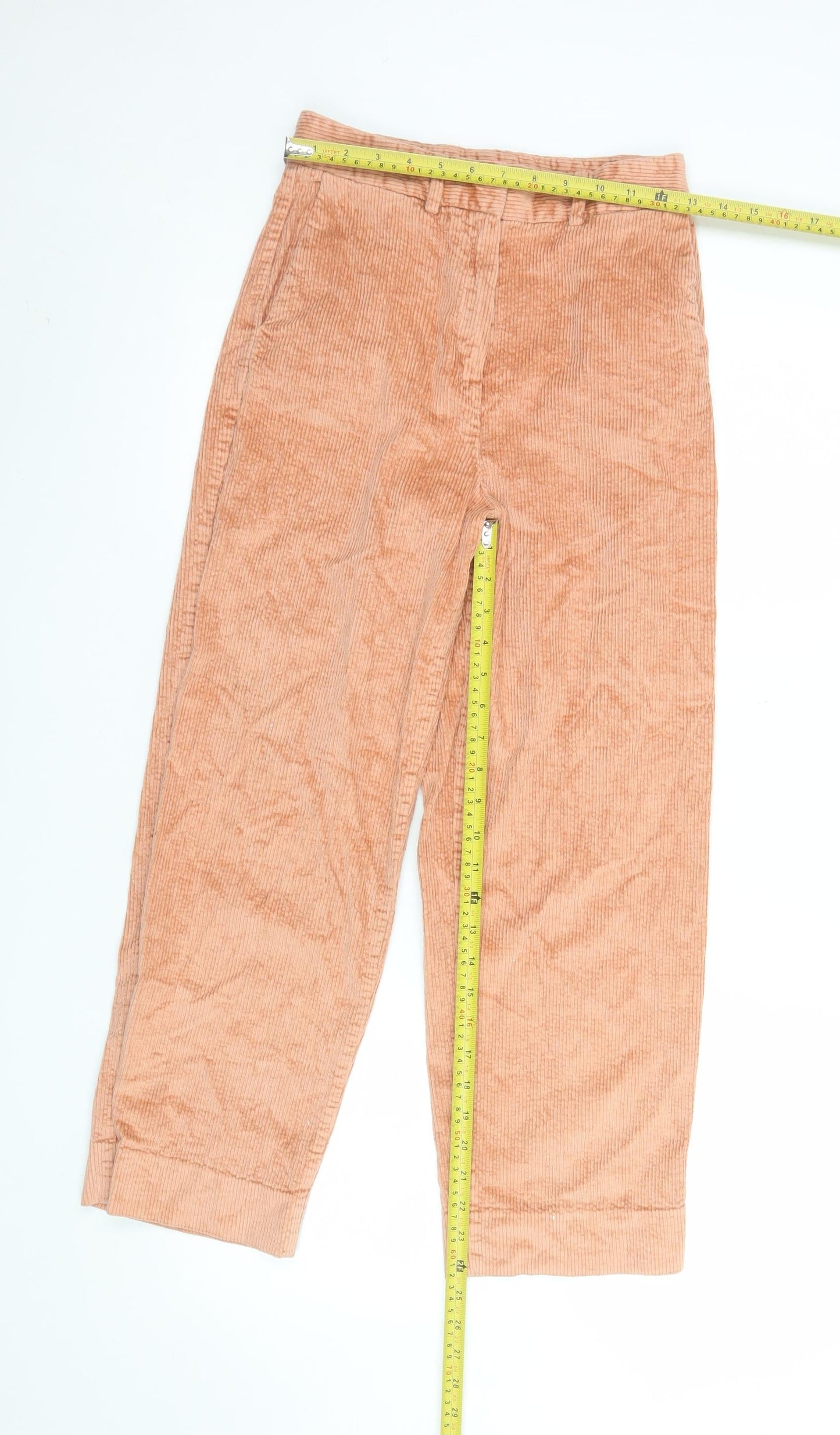 Marks and Spencer Women’s Beige Corduroy Cropped Trousers Size 6 Regular