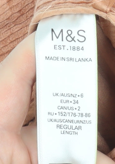 Marks and Spencer Women’s Beige Corduroy Cropped Trousers Size 6 Regular