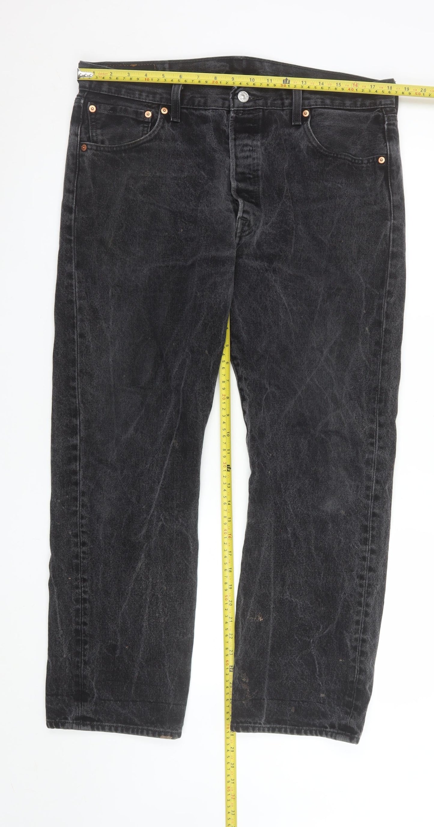 Levi’s 501 Men’s Black Straight Jeans W36 L30 Vintage Denim