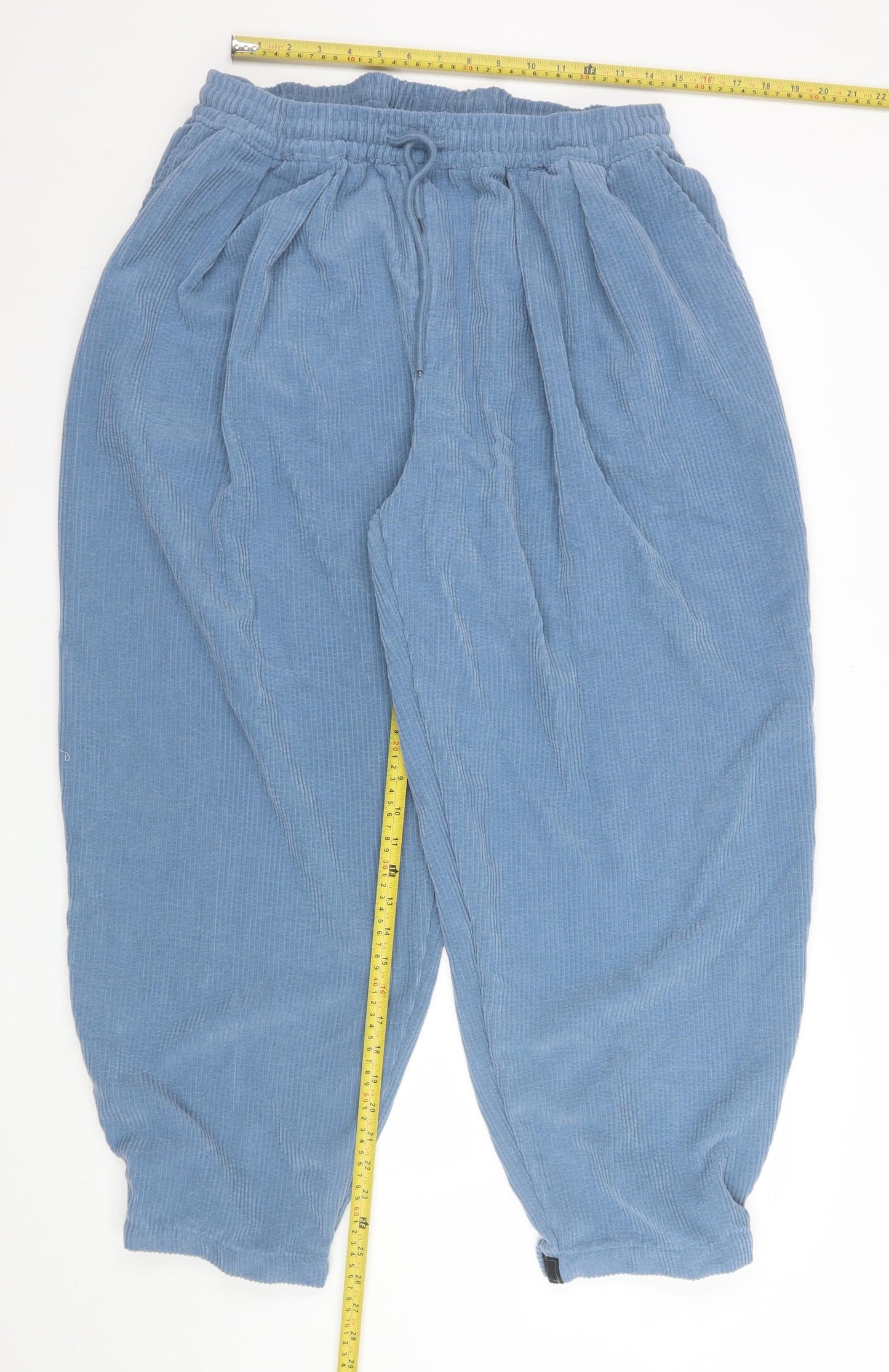 ChArmkpR Men's Blue Corduroy Relaxed Jogger Trousers 2XL