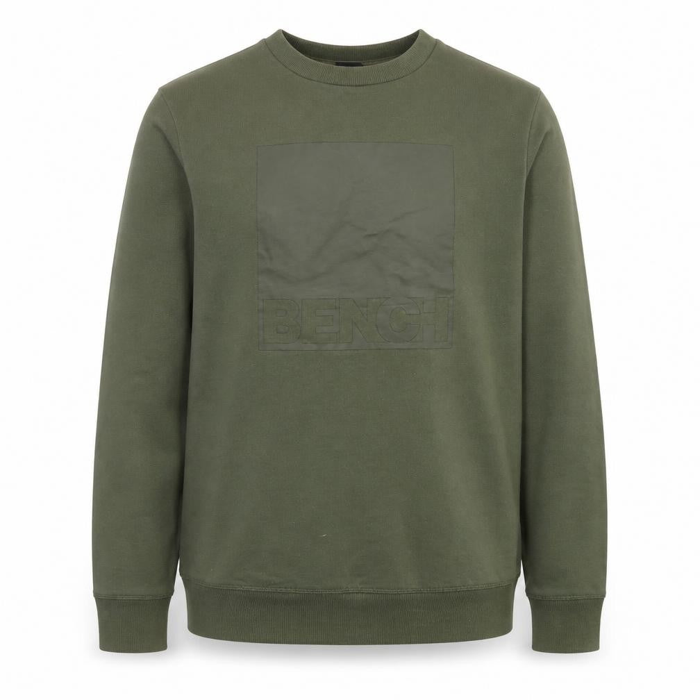 Bench Men's Green Pullover Crew Neck Logo Sweatshirt Size M
