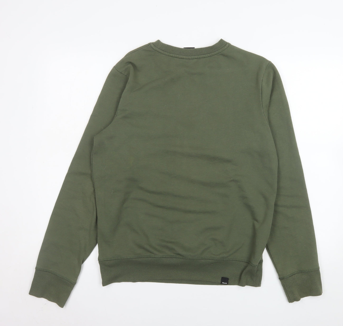 Bench Men's Green Pullover Crew Neck Logo Sweatshirt Size M