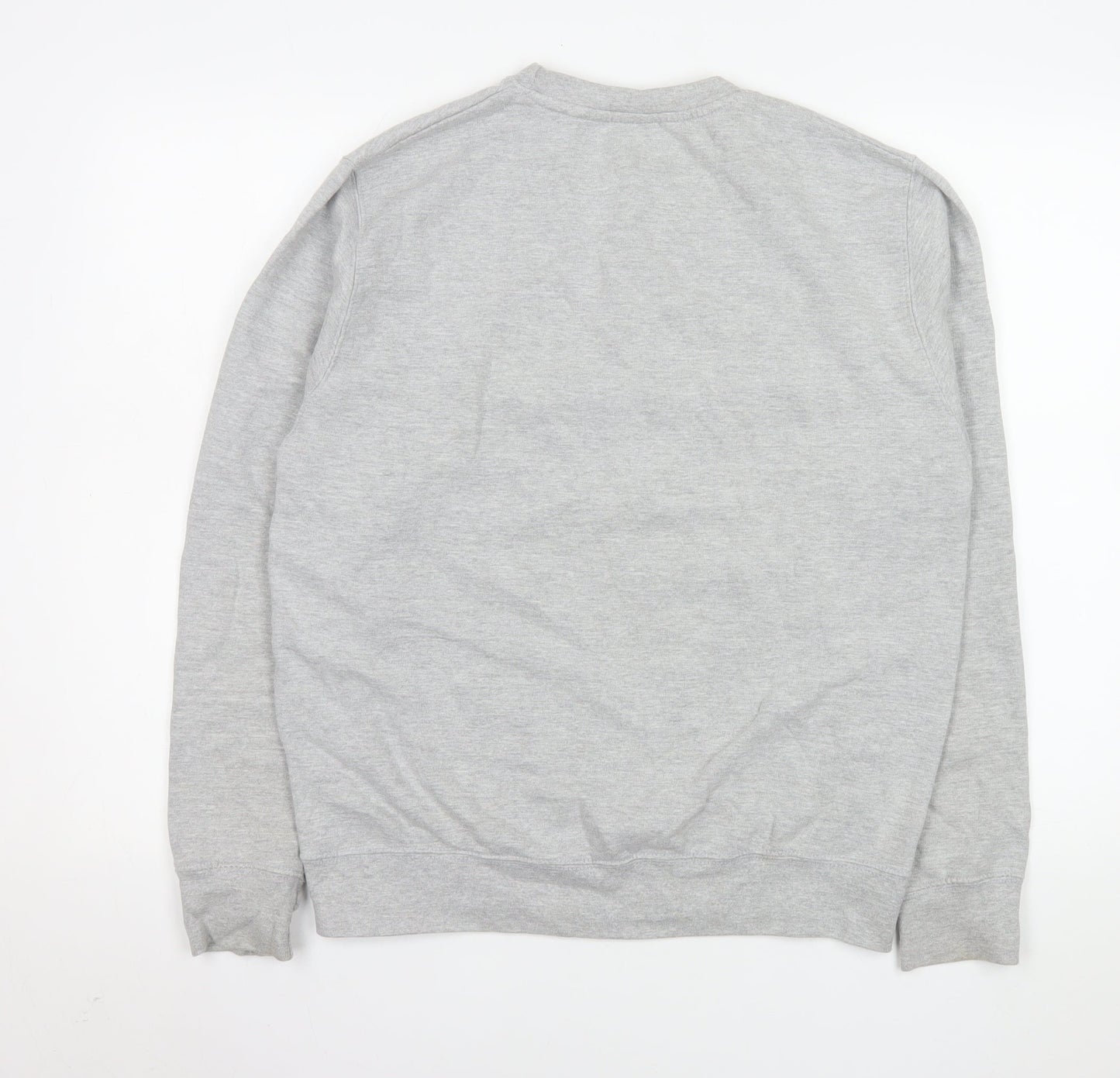 BearhugCo Men Grey Graphic Print Crew Neck Sweatshirt M