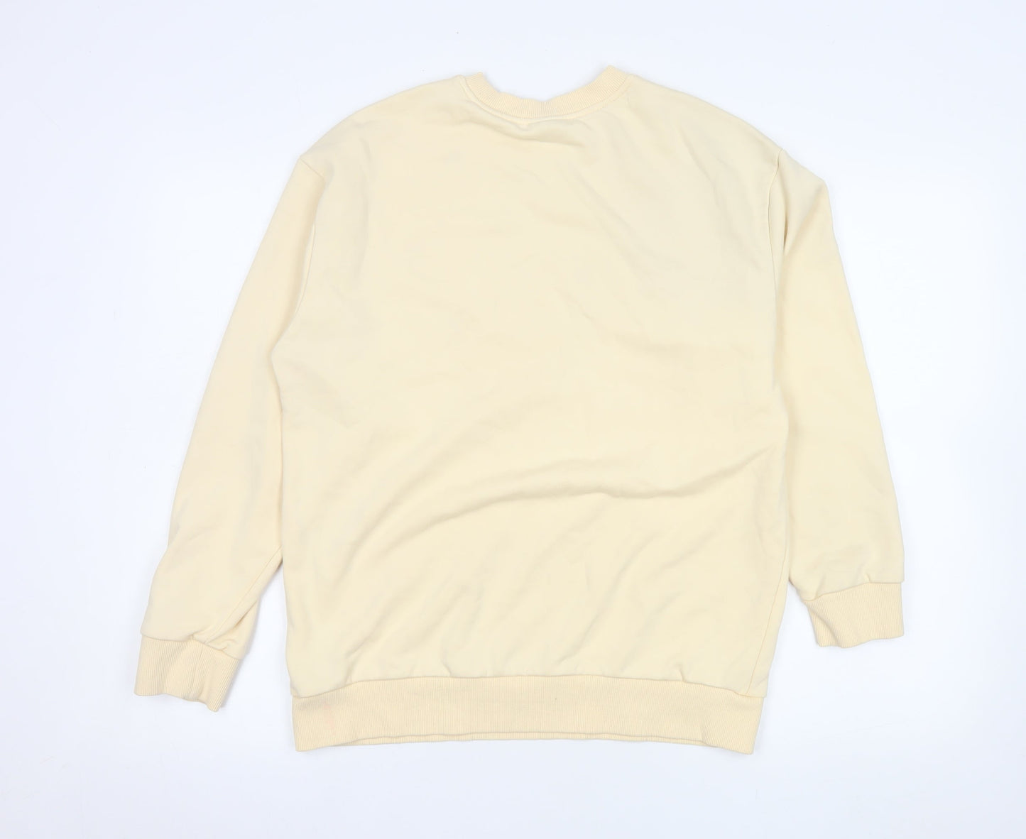 Street Fashion Women Beige NASA Bear Graphic Pullover Sweatshirt M