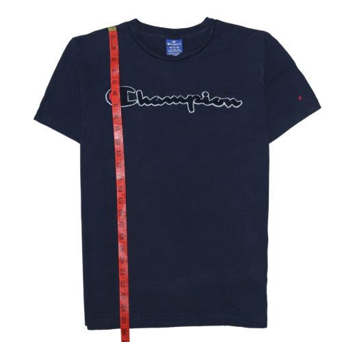 Champion Men's Navy Blue Medium Logo Crew Neck T-Shirt