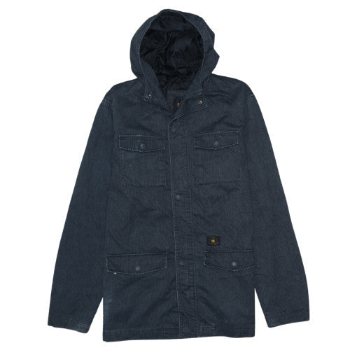 DC Womens Blue Cotton Blend Hooded Parka Jacket Size 16
