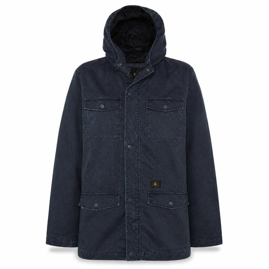 DC Womens Blue Cotton Blend Hooded Parka Jacket Size 16