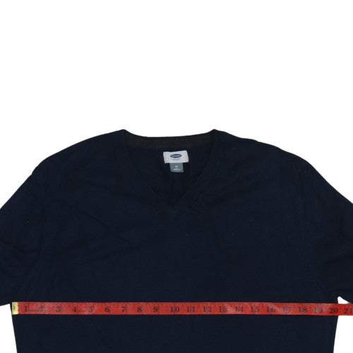 Old Navy Men's Blue Cotton V-Neck Pullover Jumper Size M