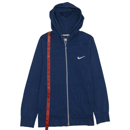 Nike Men Blue Full Zip Hoodie S Lightweight Knit Sweatshirt